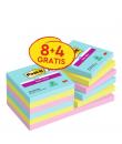 Post-It Super Sticky Pack de 12 Blocs de 90 Notas Adhesivas Reposicionables - Coleccion Cosmic - 76x76 mm - + 4 Gratis - Colores