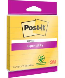 Post-It Super Sticky Bloc de 45 Notas Adhesivas Reposicionables - Forma Cuadrada - 101x101mm - Color Amarillo