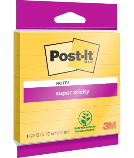 Post-It Super Sticky Bloc de 45 Notas Adhesivas Reposicionables - Forma Cuadrada - 101x101mm - Color Amarillo