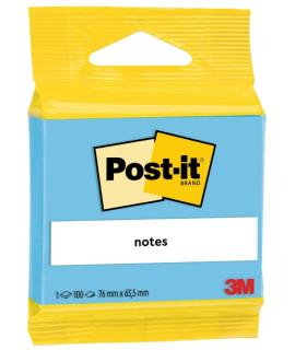 Post-It Bloc de 100 Notas Adhesivas Reposicionables - Forma Rectangular - 63.5x76mm - Color Azul
