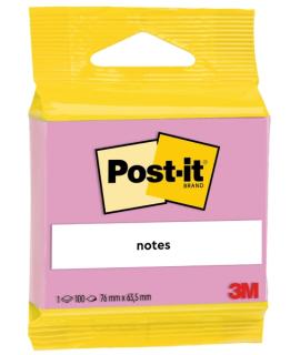 Post-It Bloc de 100 Notas Adhesivas Reposicionables - Forma Rectangular - 63.5x76mm - Color Rosa