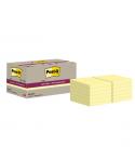 Post-It Super Sticky Pack de 12 Blocs de 70 Notas Adhesivas Recicladas - Forma Cuadrada - 47.6x47.6mm - Color Amarillo Claro