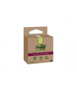 Post-It Super Sticky Pack de 3 Blocs de 70 Notas Adhesivas Recicladas - Forma Cuadrada - 47.6x47.6mm - Colores Surtidos