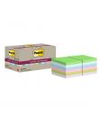 Post-It Super Sticky Pack de 12 Blocs de 70 Notas Adhesivas Recicladas - Forma Cuadrada - 47.6x47.6mm - Colores Surtidos
