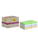 Post-It Super Sticky Pack de 12 Blocs de 70 Notas Adhesivas Recicladas - Forma Cuadrada - 76x76mm - Colores Surtidos
