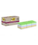 Post-It Super Sticky Pack de 18 Blocs de 70 Notas Adhesivas Recicladas - Forma Cuadrada - 76x76mm - Colores Surtidos