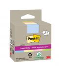 Post-It Super Sticky Pack de 4 Blocs de 70 Notas Adhesivas Recicladas - Forma Cuadrada - 76x76mm - Colores Surtidos