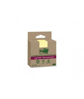 Post-It Super Sticky Pack de 3 Blocs de 70 Notas Adhesivas Recicladas - Forma Cuadrada - 76x76mm - Color Amarillo Claro