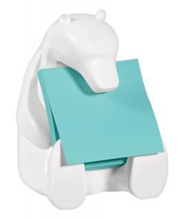 Post-It Super Sticky Dispensador con 2 Blocs de 45 Z-Notas - Forma de Oso - Forma Cuadrada - 76x76mm - Color Blanco
