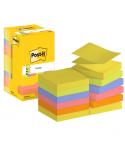 Post-It Pack de 12 Blocs de 100 Z-Notas Adhesivas Reposicionables - Forma Cuadrada - 76x76mm - Colores Surtidos