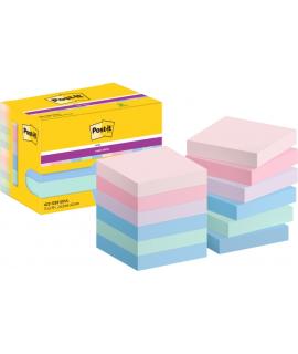 Post-It Super Sticky Pack de 12 Blocs de 90 Notas Adhesivas Reposicionables - Forma Cuadrada - 47.6x47.6mm - Colores Surtidos