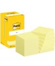 Post-It Pack de 12 Blocs de 100 Notas Adhesivas Reposicionables - Forma Cuadrada - 76x76mm - Color Amarillo Claro