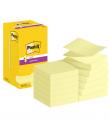 Post-It Super Sticky Pack de 12 Blocs de 90 Notas Adhesivas Reposicionables - Forma Cuadrada - 76x76mm - en Zig-Zag - Color Amar