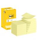 Post-It Pack de 12 Blocs de 100 Z-Notas Adhesivas Reposicionables - Forma Cuadrada - 76x76mm - Color Amarillo Claro