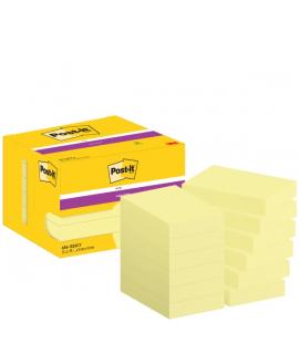 Post-It Super Sticky Pack de 12 Blocs de 90 Notas Adhesivas Reposicionables - 51x76mm - Paquete de Carton - 100% PEFC - Color Am