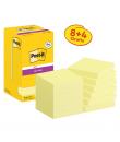 Post-It Super Sticky Pack de 12 Blocs de 90 Notas Adhesivas Reposicionables - 76x76mm - Promocion 8 Blocs + 4 Gratis - Color Ama