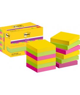 Post-It Super Sticky Pack de 12 Blocs de 90 Notas Adhesivas Reposicionables - Forma Cuadrada - 47.6x47.6mm - Colores Surtidos