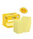 Post-It Pack de 12 Blocs de 100 Notas Adhesivas Reposicionables - Forma Rectangular - 38x51mm - Color Amarillo Claro