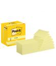 Post-It Pack de 12 Blocs de 100 Z-Notas Adhesivas Reposicionables - Forma Rectangular - 76x127mm - Color Amarillo Claro