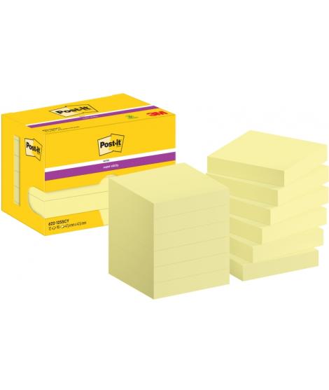 Post-It Super Sticky Pack de 12 Blocs de 90 Pack de 12 Blocs de 90 Notas Adhesivas Reposicionables - 47.6x47.6mm - Color Amarill