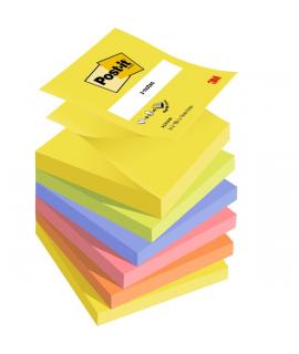 Post-It Pack de 6 Blocs de 100 Z-Notas Adhesivas Reposicionables - Forma Cuadrada - 76x76mm - Colores Surtidos