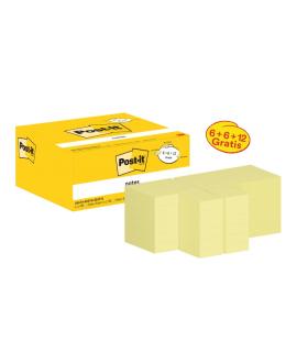 Post-It Pack de 24 Blocs de 100 Notas Adhesivas Reposicionables - Forma - 51x38mm - Color Amarillo Claro