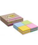Post-It Super Sticky Pack de 16 Blocs de 90 Notas Adhesivas Reposicionables - Forma Cuadrada - 76x76mm - en Zig-Zag - Colores Su