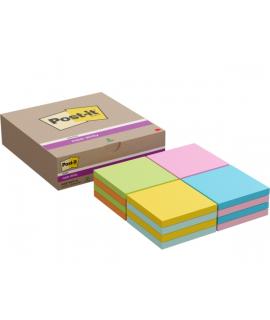Post-It Super Sticky Pack de 16 Blocs de 90 Notas Adhesivas Reposicionables - 76x76mm - Colores Surtidos
