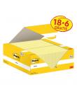 Post-It Pack de 24 Blocs de 100 - Forma Rectangular - 38x51mm - Color Amarillo Claro