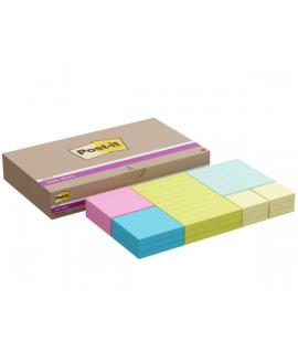 Post-It Super Sticky Pack de 18 Blocs de 90 Notas Adhesivas Reposicionables - Colores Surtidos