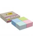 Post-It Super Sticky Pack de 20 Blocs de 70 Notas Adhesivas Recicladas - Forma Cuadrada - 76x76mm - Colores Surtidos