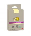 Post-It Super Sticky Pack de 4 Blocs de 45 Notas Adhesivas Recicladas - Forma Rectangular - 102x152mm - Color Amarillo Claro