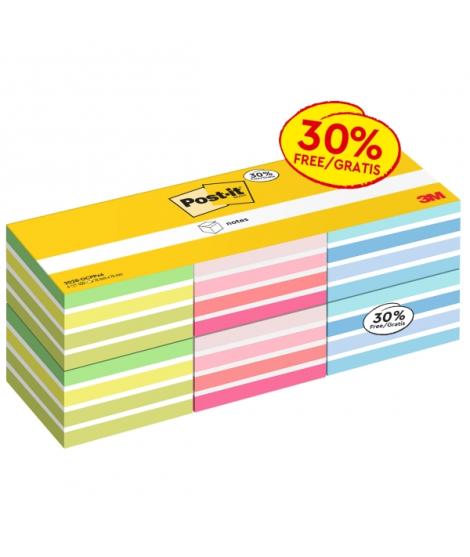Post-It Pack de 6 Cubos de 450 Notas Adhesivas Reposicionables - Forma Cuadrada - Colores Surtidos