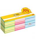 Post-It Pack de 6 Cubos de 450 Notas Adhesivas Reposicionables - Forma Cuadrada - Colores Surtidos