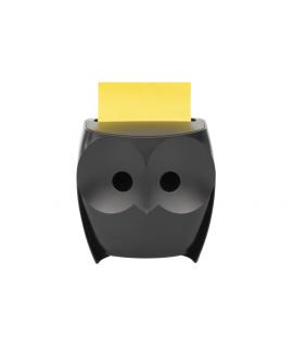 Post-It Super Sticky Dispensador con 2 Blocs de 45 Z-Notas - Forma de Buho - Forma - Color Negro