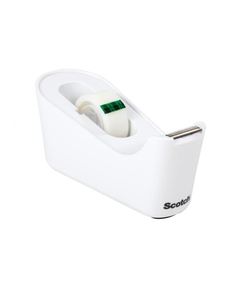 Scotch Dispensador de Cinta Adhesiva - para Cintas de hasta 19mm x 33m - Incluye Cinta Adhesiva - Color Blanco
