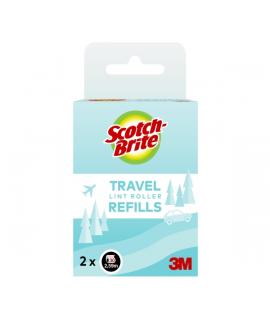Scotch-Brite Recambios del Pack de 2 Rodillos Quitapelusas de Viaje - 30 Hojas por Rodillo - Color Negro
