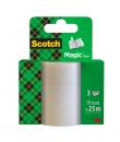 Scotch Magic Pack de 3 Cintas Adhesivas Invisible - Recambio - 19mm x 25m - Color Transparente