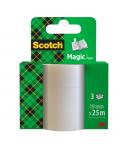 Scotch Magic Pack de 3 Cintas Adhesivas Invisible - Recambio - 19mm x 25m - Color Transparente