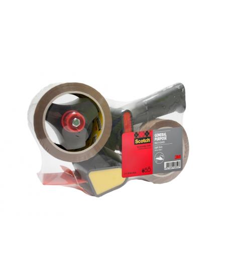 Scotch Dispensador de Precinto - Bajo Nivel de Ruido - Mango de Pistola - Incluye 2 Rollos de 50mm x 66m - Color Marron