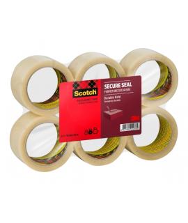 Scotch Pack de 6 Precintos de Embalaje - 50mm x 66m - Sellado Seguro - Color Transparente