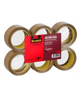 Scotch Pack de 6 Precintos de Embalaje - 50mm x 66m - Sellado Seguro - Color Marron