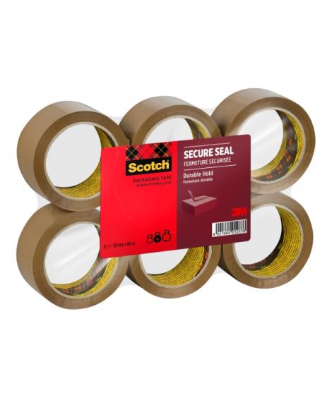 Scotch Pack de 6 Precintos de Embalaje - 50mm x 66m - Sellado Seguro - Color Marron