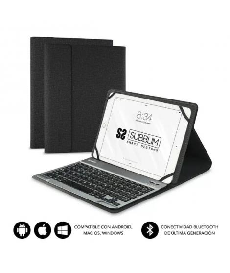 Subblim Teclado Bluetooth extraíble - Funda universal 9-10.1" - Diseño ultradelgado - Soporte ajustable - Acceso a todas las fun