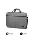 Subblim Maletin Elite Portatil de 13.3" a 14" - Fabricado en Poliester Oxford - Doble Cremallera - Color Gris