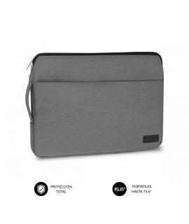 Subblim Funda Urban 15.6" - Proteccion Elegante y Funcional - Tela de Poliester 600D - Interior Acolchado de Foam - Color Gris