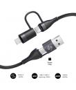 Subblim Cable Top 4 en 1 - USB-A USB-C Lightning - 60W - Nylon Trenzado - Carga Rapida - 1 Metro