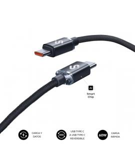 Subblim Cable Optimus USB-C - 60W - Nylon Trenzado - 480Mbps - 2 Metros - Color Negro