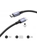 Subblim Cable Plus USB-C - 100W - Nylon Trenzado - 480Mbps - Chip E-Marker - 2 Metros - Color Negro