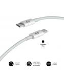 Subblim Cable Plus USB-C - 100W - Nylon Trenzado - 480Mbps - Chip E-Marker - 2 Metros - Color Blanco